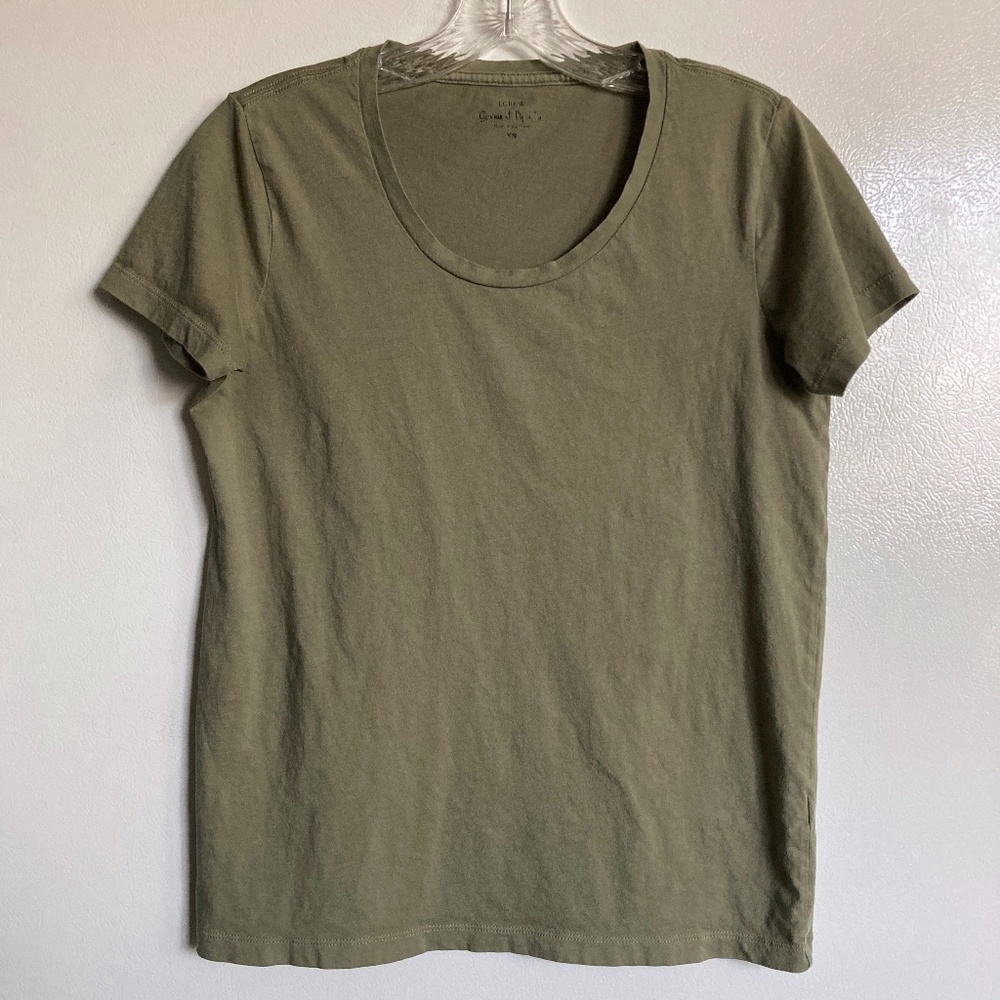 Olive Green J CREW Garment Dyed Tee